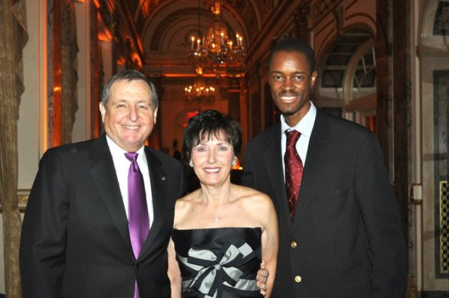Tom Sherak (President of the Academy of Motion Picture Arts and Sciences. Sherak formerly served as Chairman of Twentieth Century Fox Domestic Film Group), wife Madeleine Sherak (educator, filmmaker) and Ib in NYC.