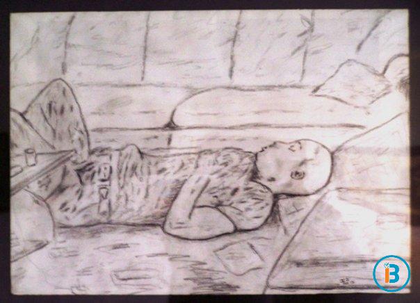 My brother exhausted after returning home from an economics exam at Baltimore City Community College in 2006.